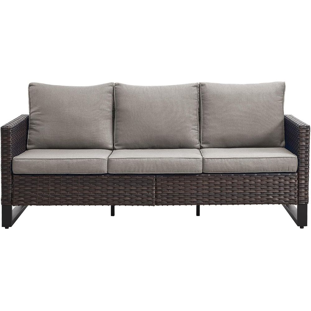 Outdoor Furniture Durable - Durable High-Back Wicker 3-Seater Patio Sofa