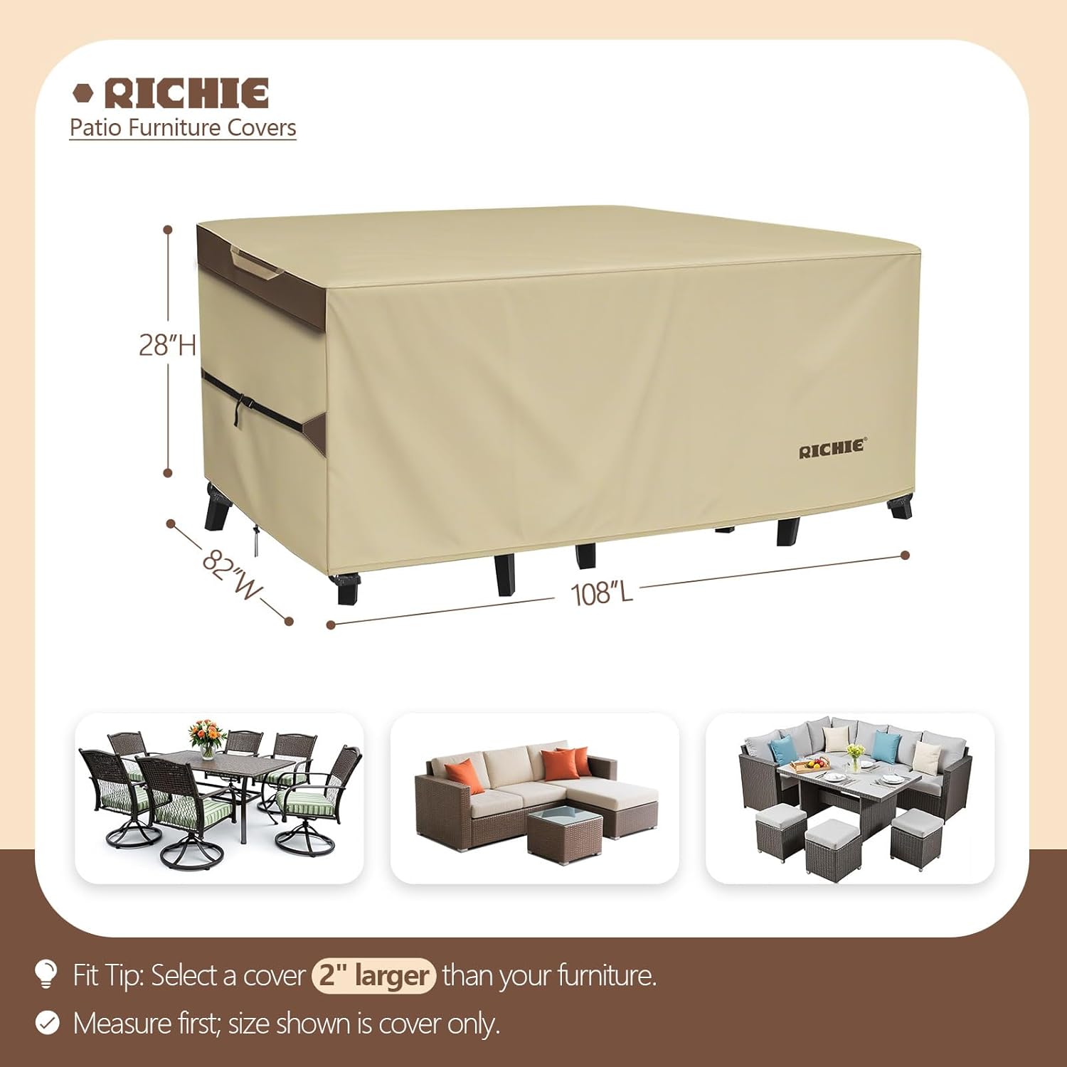 Heavy Duty Outdoor Patio Furni - Outdoor Furniture Cover Waterproof のレビューと価格