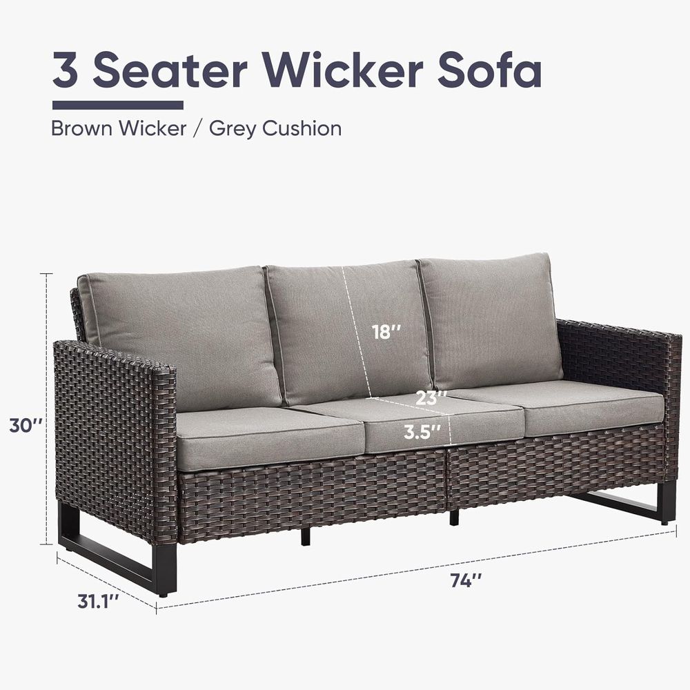 Durable High-Back Wicker 3-Sea - Outdoor Furniture Durable のレビューと価格