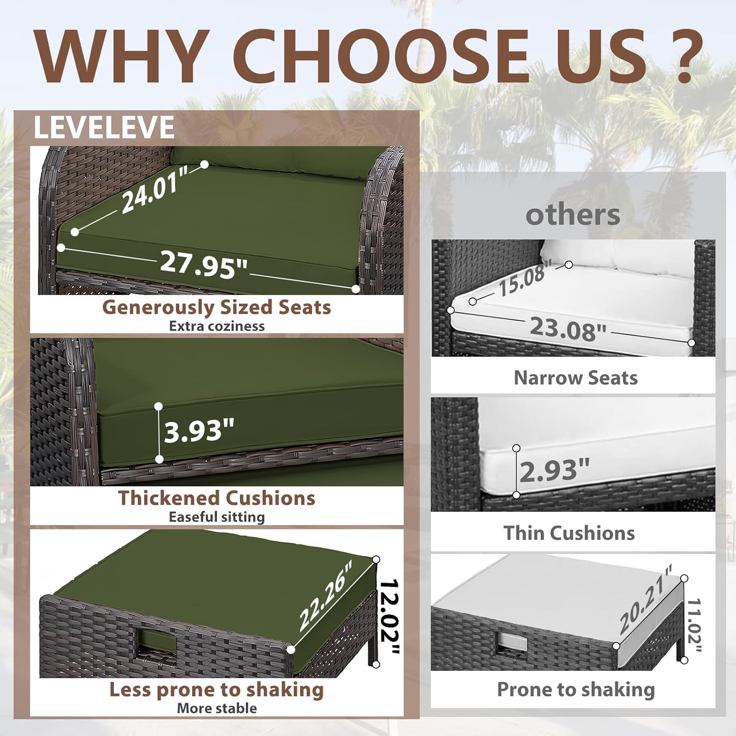 5 Piece PE Rattan Patio Set Ou - Outdoor Furniture Green のレビューと価格