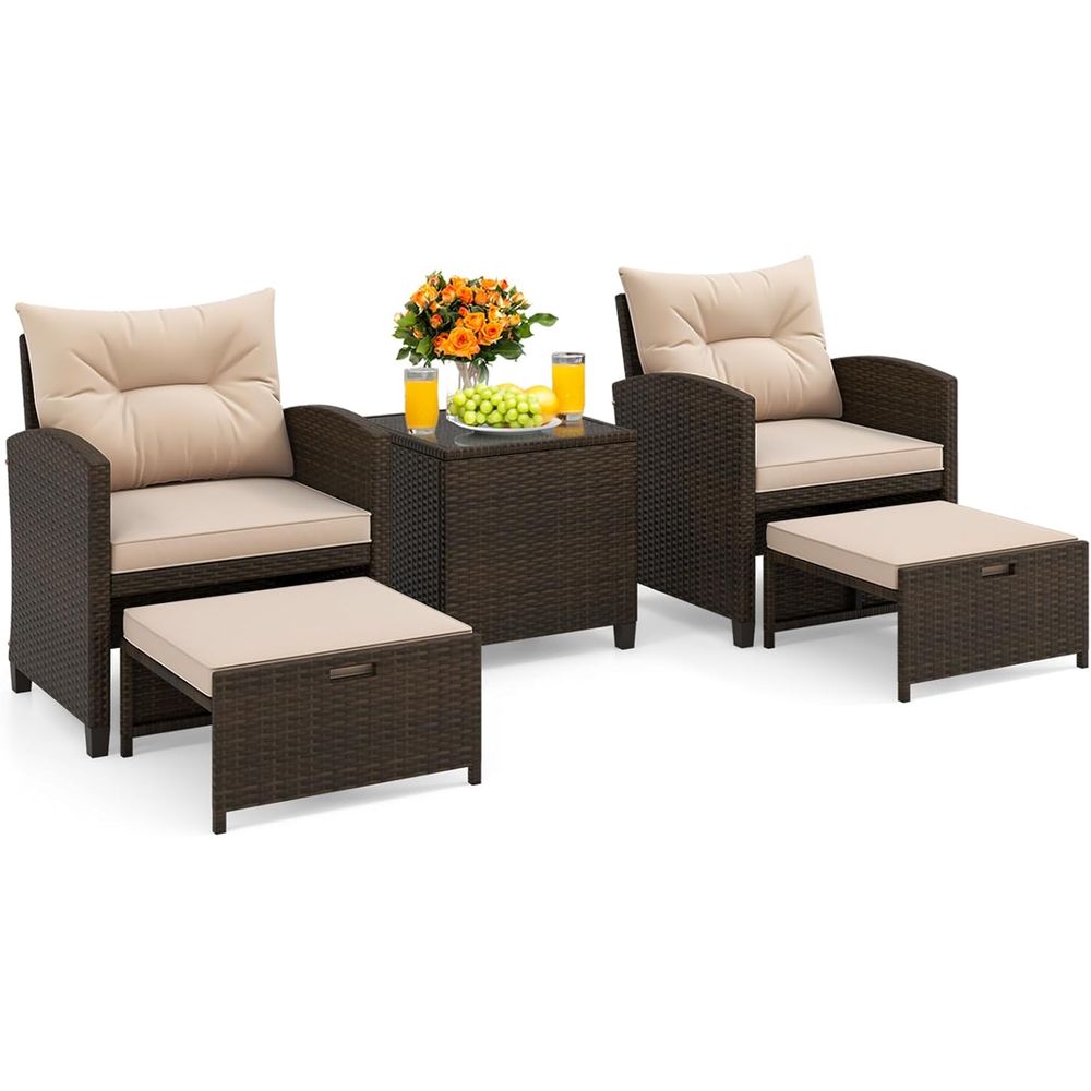 5-Piece Outdoor Patio Furnitur - Outdoor Furniture Lounge のレビューと価格