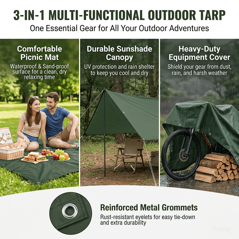 Outdoor Waterproof Tarp, Multi - Outdoor Furniture Pads のレビューと価格