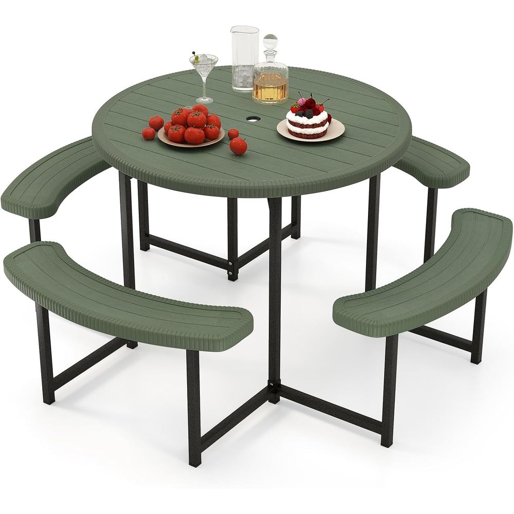 8-Person Round Outdoor Dining  - Outdoor Furniture Green のレビューと価格