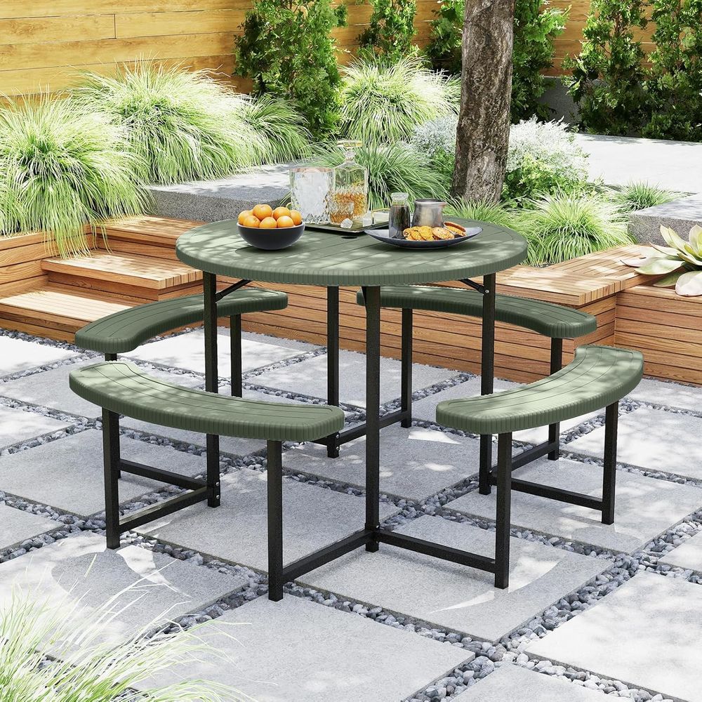 8-Person Round Outdoor Dining  - Outdoor Furniture Green のレビューと価格