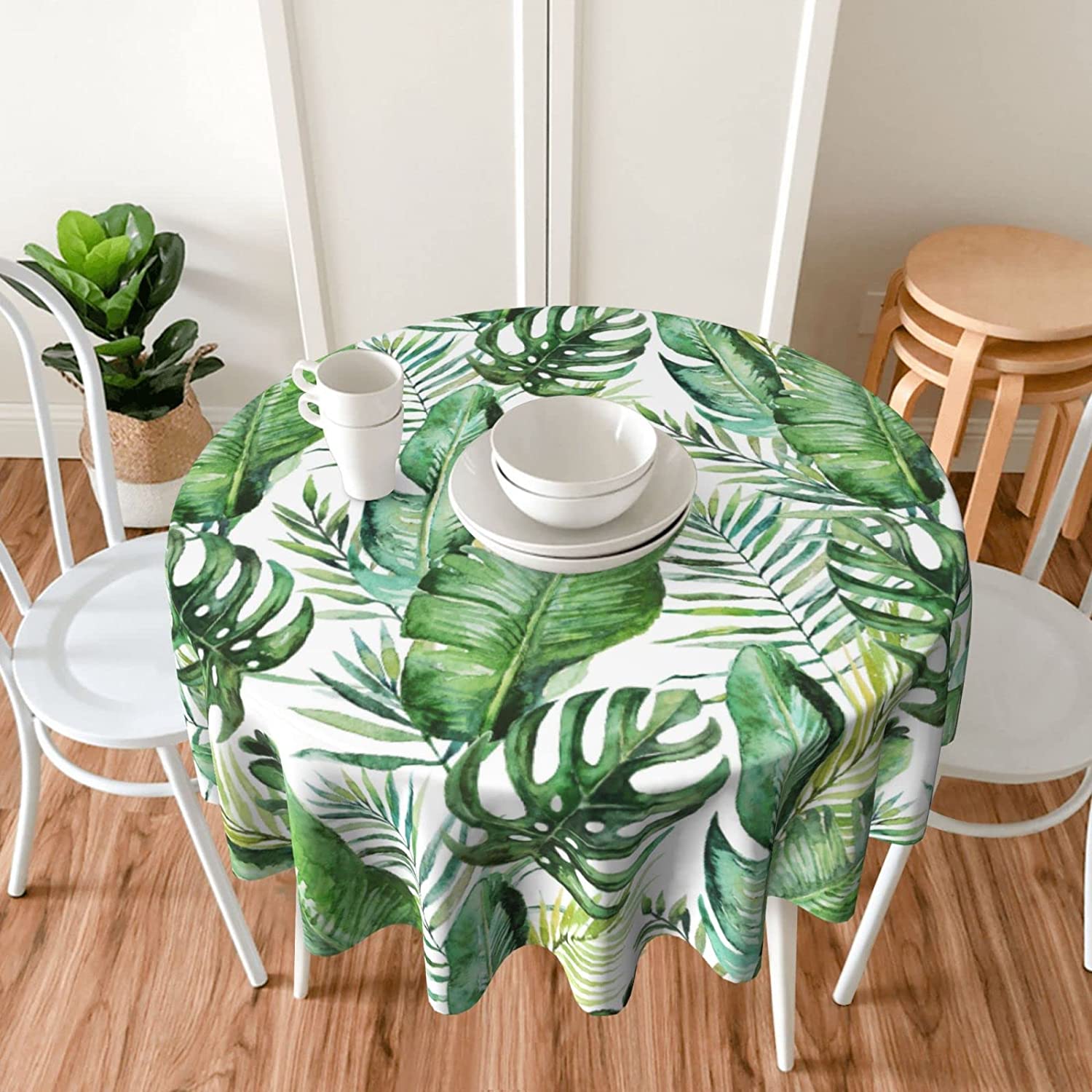 Tropical Palm Leaf Tablecloth  - Outdoor Furniture Green のレビューと価格
