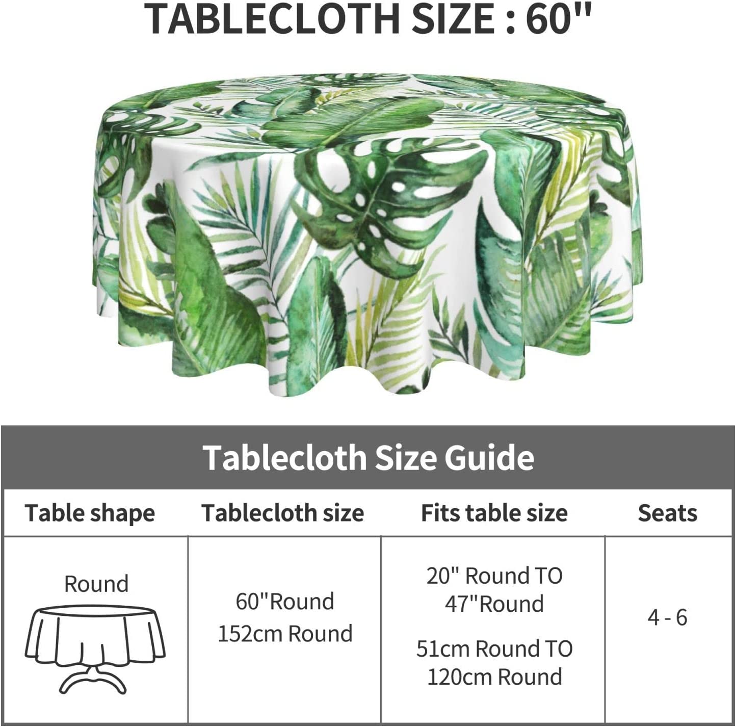 Tropical Palm Leaf Tablecloth  - Outdoor Furniture Green のレビューと価格
