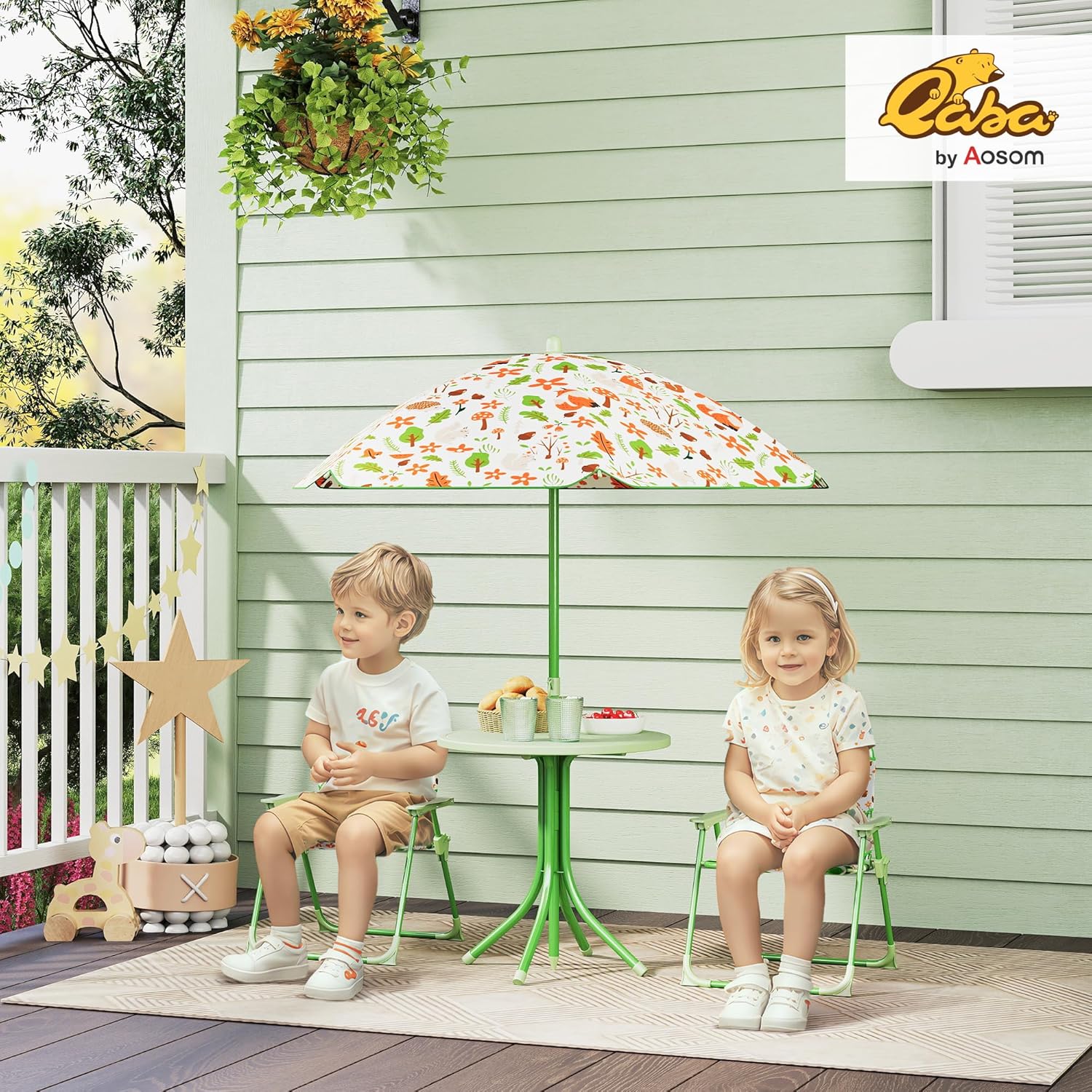 Kids Picnic Table Chair Set Fo - Outdoor Furniture Green のレビューと価格