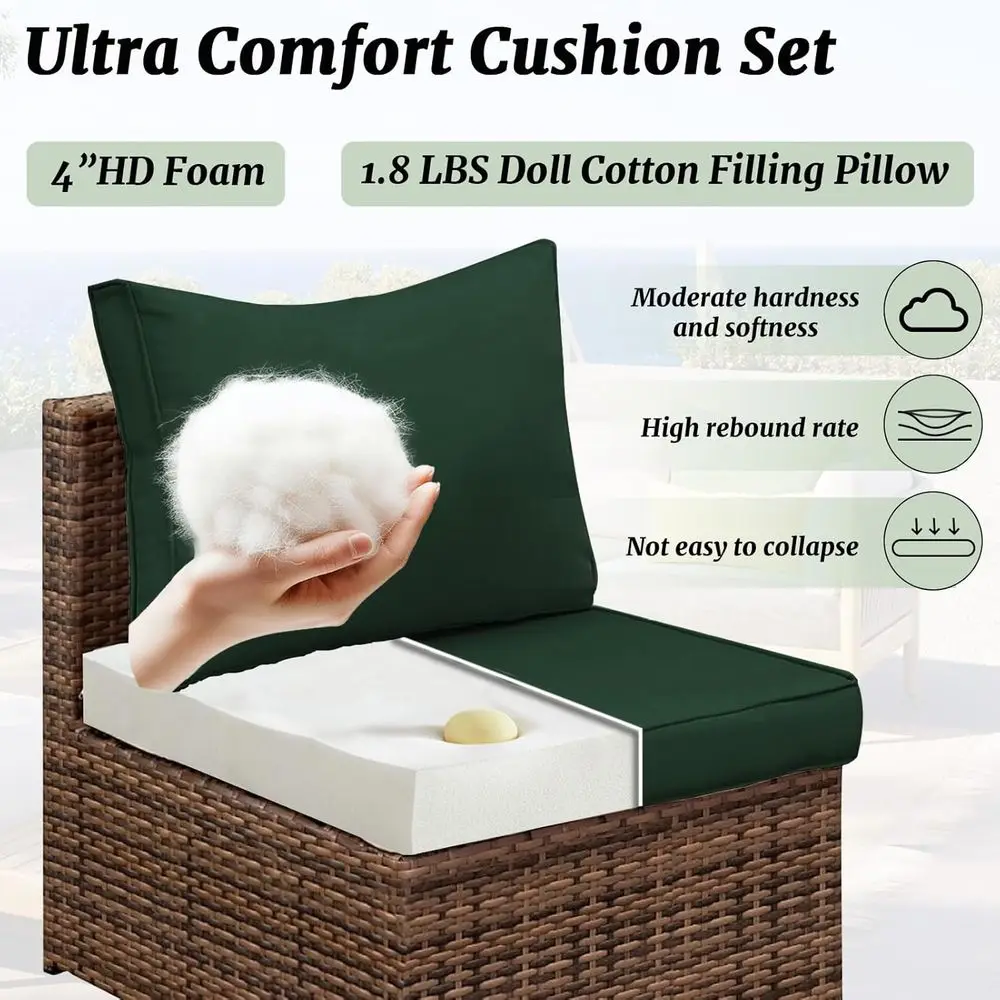 14-Piece Outdoor Sectional Cus - Outdoor Furniture Green のレビューと価格